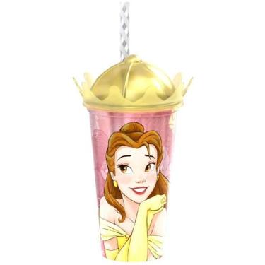 Imagem de Copo da Princesa Bela Canudo e Coroa Disney 500ML -1 unidade - Plasúti