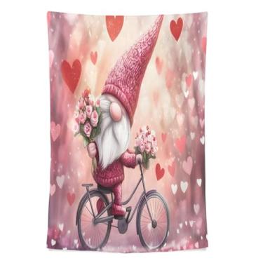 Imagem de STAYTOP Tapeçaria de parede de gnomo fofo para decoração de casa, decoração de dormitório, sala de estar, quarto, tapete de parede (60 × 40 pol)