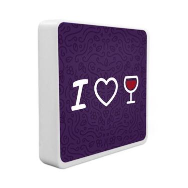 Imagem de Luminária Box Slim I Love Vinho Usb