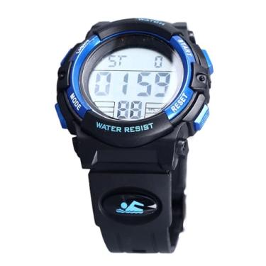 Imagem de Generic Relógios Eletrônicos, Relógio Luminoso Esportivo Ao Ar Livre, Cronometragem Precisa, Pulseira Impermeável de 50m Pu para Crianças (Azul)