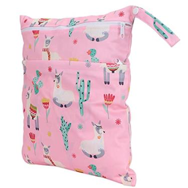 Imagem de Sanpyl Saco Seco Molhado Impermeável Reutilizável para bebê Com 2 Bolsos Com Zíper - Saco de Armazenamento de Fraldas Conveniente para Pais - Material de Pano Impresso Em Malha (cavalo de lama de