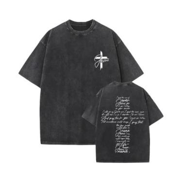 Imagem de Camiseta Religiosa Vintage Lavada Y2K Christian Jesus Forgive Them Fat