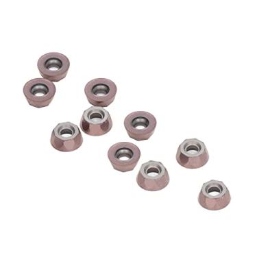 Imagem de Cryfokt Inserções Redondas de Carboneto de Alta Precisão, Facas de Torno para Carpintaria, Torneamento de Madeira, 10 Peças para Torno Cnc Diy, Bronze (RPMT10T3MOE-P)