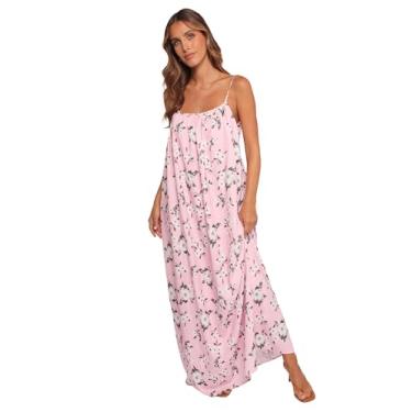 Imagem de Petal & Pup Vestido feminino Lumina Maxi Rosa Floral, Rosa floral, P
