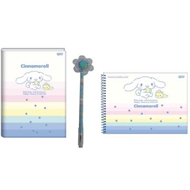 Imagem de Kit Escolar, Caderno Brochurão Universitário, Caderno Cartografia Desenho e Caneta Personagem, Material Escolar Infantil (modelo 10)