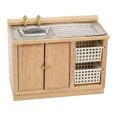 Imagem de HEEPDD Móveis Em Miniatura para Casa de Bonecas, Acessórios de Cozinha de Madeira Em Escala 1:12 Com Cestas para Decoração de Casa de Boneca