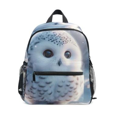 Imagem de GAIGEO Snowy Owl Cute Backpack for Baby Toddler Boys Backpack with Front Pocket, Safety Whistle for Ages 3-8