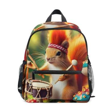 Imagem de GAIGEO Squirrel Funny Animal Childrens Backpack with Whistle, Adjustable Chest Strap, Little Girl Backpack Lightweight & Compact for Ages 3-8