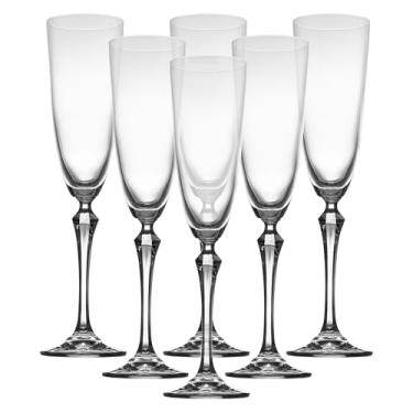 Imagem de Jogo de 6 tacas para champanhe Elizabeth em cristal ecologico 200ml A25cm-TRANSPARENTE - Bohemia- Full Fit