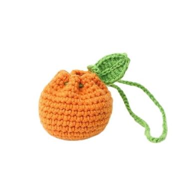 Imagem de Mini bolsa de moedas em forma de tangerina com carteira de frutas laranja capa para fone de ouvido linda bolsa de moedas presente para mulheres meninas