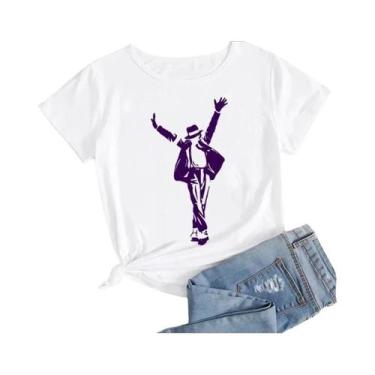 Imagem de Camiseta Gráfica plus Size Feminina Michael Jackson Estilo Harajuku Ro