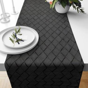 Imagem de 1 Caminho Trilho Mesa Impermeável PVC Kori Preto 42x140 - IDEALIZA
