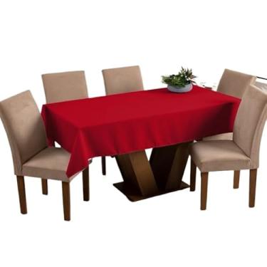 Imagem de Toalha de Mesa Decorativa Moderna – Branca, Cinza, Vermelha, Bege, Ideal para 4 a 16 Lugares, Fácil Manutenção e Uso Diário(Toalha vermelha,3,50x1,50(12 lugares).)