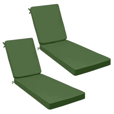 Imagem de AAAAAcessories Almofadas para espreguiçadeiras para ambientes externos, resistentes ao desbotamento, à prova d'água, almofadas de substituição de móveis de pátio, 182,9 x 53,3 x 7,6 cm, conjunto com 2