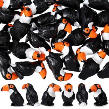 Imagem de Wesiti 24 peças estatuetas de papagaio tropical em miniatura estátua de papagaio de resina estatuetas de pássaro minúsculo acessórios de animais de fada ornamento de escultura para festa no Havaí