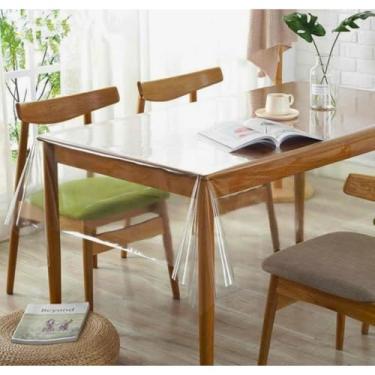 Imagem de Toalha de Mesa de Plástico Térmica PVC Cristal Impermeável para 4, 6, 8 e 10 Lugares(4 lugares 1,40mt X 1,40mt,0,015mm)