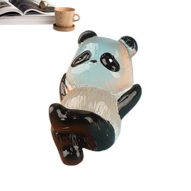 Imagem de Decoração de paisagem de animais fofos em miniatura, minúsculos pandas de resina - Figuras de animais portáteis brilham no escuro | Estatuetas de panda requintadas pintadas à mão para colegas de famíl