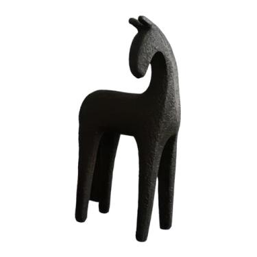 Imagem de Generic Estátua de Cavalo Decorativa Minimalista para Mesa, Escultura de Animal para Armário, Lareira ou Centro de Mesa na Sala de Estar, Preto Pequeno