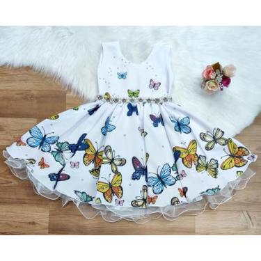 Imagem de Vestido de Festa Infantil Branco com Borboletas - Xuxuzinhos Baby, Bra