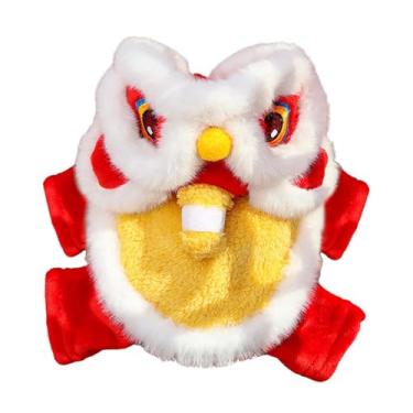 Imagem de KiBcsLic Fantasia de Ano Chinês para animais de estimação com capuz, casaco, roupa de desenho animado para outono e inverno, ideal para festas de, L