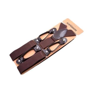 Imagem de Suspensórios Unissex Vintage Ajustáveis Com Elástico, Detalhes Em Cour