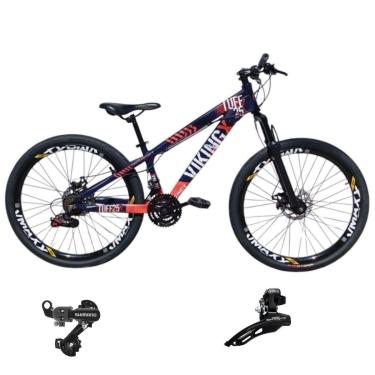 Imagem de Bicicleta 26 VikingX T25 24v Cambios Freeride Shimanos Pneu Aro 26 Balão Preto-Unissex