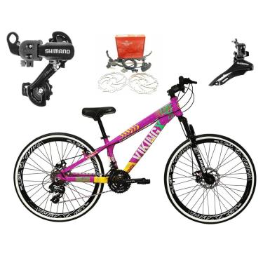 Imagem de Bicicleta Aro 26 Vikingx Tuff 21v Alumínio Shimano Freio Hidráulico Disco Aros Vmaxx MTB-Unissex