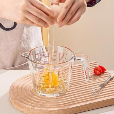 Imagem de Copos medidores de vidro de 500 ml com escala precisa, cabo ergonômico, vidro de borossilicato resistente ao calor, ideal para assar, cozinhar e usar na cozinha
