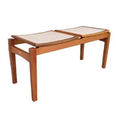 Imagem de Banco Recamier Lisboa 2 lugares Madeira Maciça Tela Sintética - Jequit