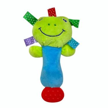 Imagem de Chocalho com Mordedor e Buzina Bichinho Pelúcia Bebê Pimpolho, Verde
