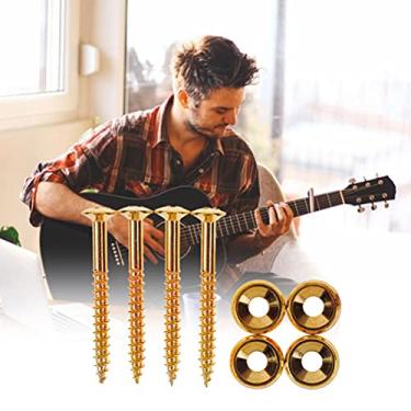 Imagem de Generic Parafusos de Buchas de Junta de Pescoço, Material de Aço Brilhante para Guitarra Elétrica e Baixo, Anticorrosão, Instalação Conveniente, 1 Conjunto para Músicos (Dourado)
