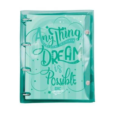 Imagem de DAC - Caderno Argolado Universitario em PVC Cristal com 192 folhas Breeze Verde - Fechamento em Botão