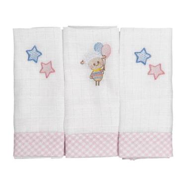 Imagem de Pano de Boca para Bebê 34 cm x 40 cm Baby Joy, Ovelhinha
