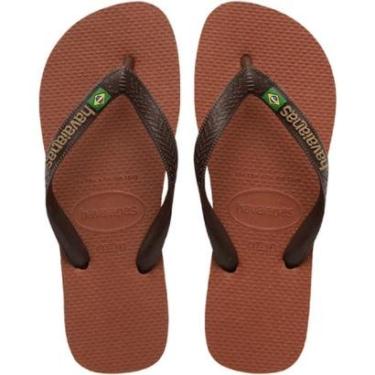 Imagem de Chinelo Masculino Havaianas Top Brasil Logo 4110850 Marrom-Masculino