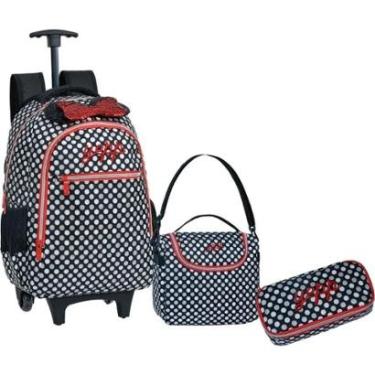 Imagem de Kit Mochila Rodinha Lancheira Estojo Juvenil Infantil Menina Escolar Minnie Yepp-Feminino