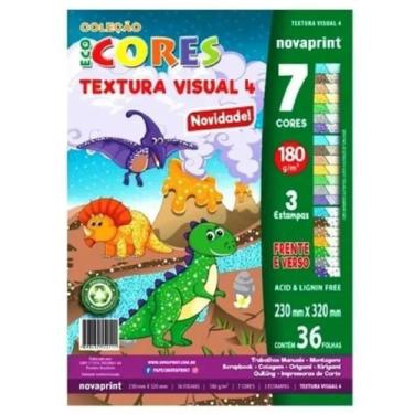 Imagem de Papel Ecocores Textura 4 Com 7 Cores A4+ 23x32cm 36 Fls - Nova Print
