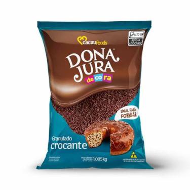 Imagem de Granulado Crocante Decorativo Bolos Doces Chocolate Bag 1,005kg Dona J