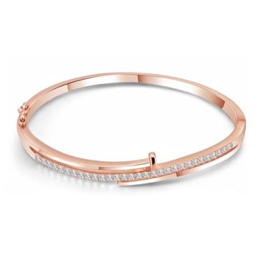 Imagem de Pulseira feminina banhada a ouro 18 quilates com cristais austríacos, joias modernas delicadas para uso diário e ocasiões especiais, presente de aniversário para mulheres, 6.5-7, Cristal