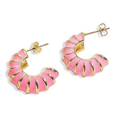 Imagem de Brincos de ouro grosso para mulheres, brincos de argola de ouro, brincos de gota grossa, brincos de declaração de ouro, joias geométricas, presentes para meninas, Latão, Sem pedra preciosa