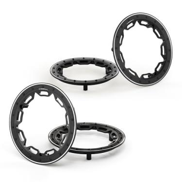 Imagem de TREAL Capa de placa de roda dianteira de alumínio 7075 para carro de areia Traxxas Pro Scale (preto)