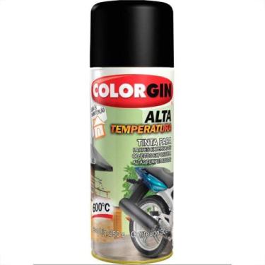 Imagem de Tinta Spray Colorgin Alta Temperatura Preto 300Ml 5722, Preto