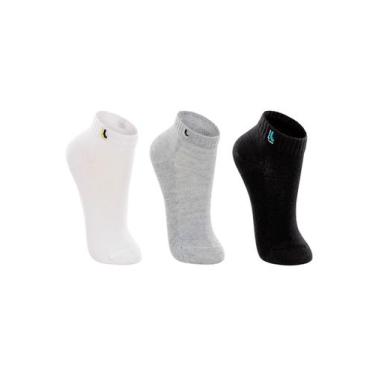 Imagem de Kit 3 Pares de Meias Infantil Cano Curto Lupo 2725-089, Cinza, 30/36