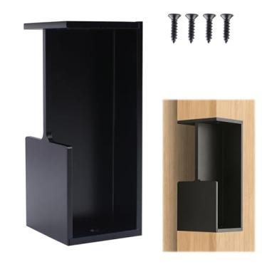 Imagem de MOROBOR 1 pacote com maçanetas de bolso, maçanetas de porta deslizantes pretas embutidas, puxadores de borda resistentes para porta de celeiro deslizante armário guarda-roupa