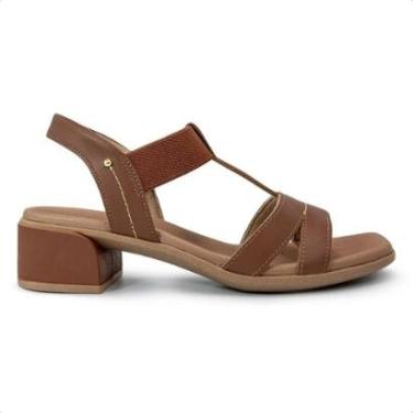 Imagem de Sandália Usaflex Feminina Bico Quadrado Couro Casual AN27006-Feminino