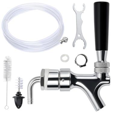 Imagem de Garra de linha de chave de torneira de cerveja da Wadoy inclui torneira de cerveja, ID 3/16" OD 7/16" linha de cerveja 1,5m com conector de linha de cerveja porca sextavada e braçadeira, chave inglesa, plugues de cerveja kits de limpeza de barril de pincel de torneira