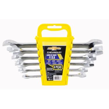 Imagem de Jogo Chave Fixa 6 Pçs 6Mm A 17Mm Aço Carbono Chevrolet
