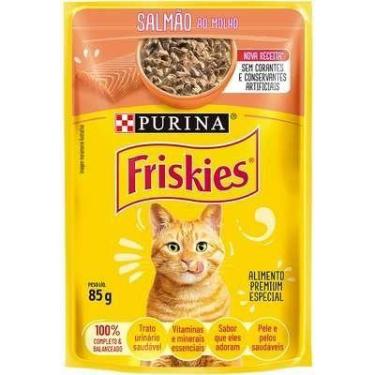 Imagem de Sachê Friskies para gatos adultos sabor salmão ao molho 85g.