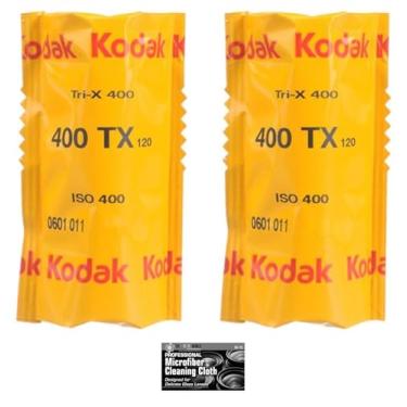 Imagem de Kodak Professional Tri-X 400 Filme negativo preto e branco (filme de 120 rolos, pacote com 2) com pano de microfibra
