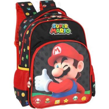 Imagem de Mochila Infantil Super Mario BROS G Preta - Luxcel
