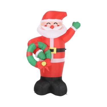 Imagem de Papai Noel Inflável Gigante De 6FT Com Guirlanda, Decorações De Natal 